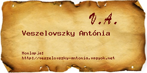 Veszelovszky Antónia névjegykártya